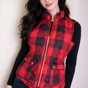 Saint John's Bay Active Red and Black Checkered Vest